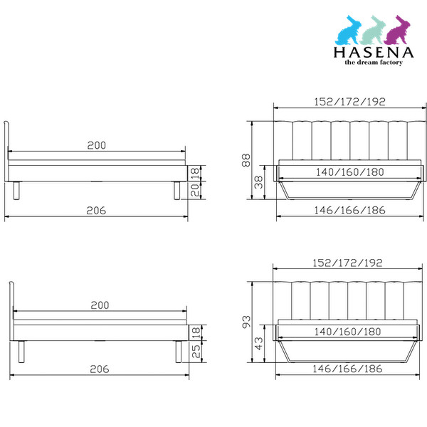 Hasena Enrico Pronto Bett