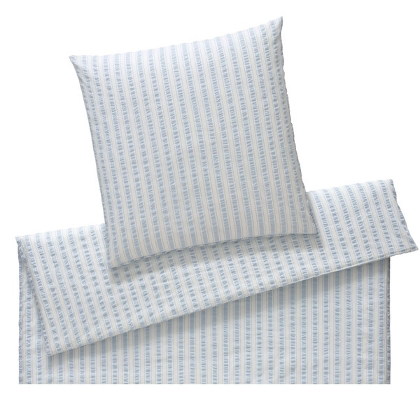 Elegante Svaneke bleu Seersucker Bettwaesche