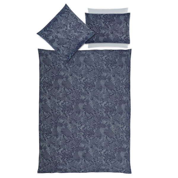 Christian Fischbacher Bettwäsche Farn Dunstblau Jacquard
