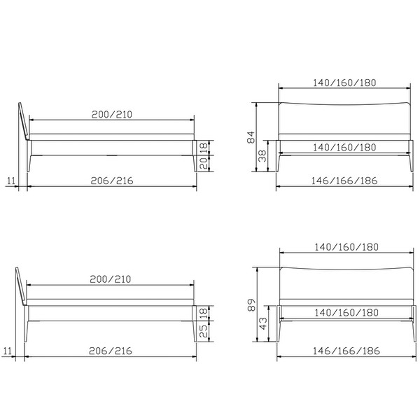 Hasena Spezia Wildeiche Bett