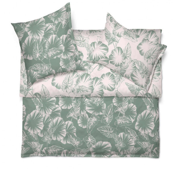 Schlossberg Bettwaesche Somnia Leaf vert Satin