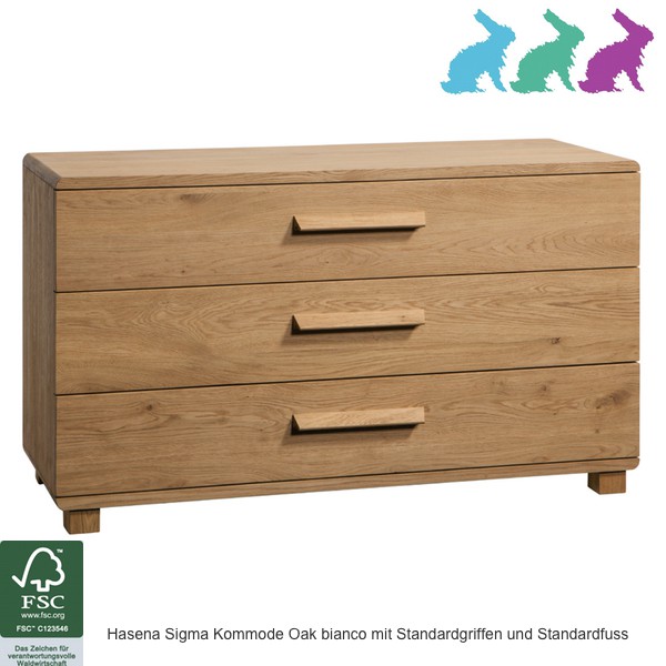 Hasena Sigma Kommode Oak-bianco