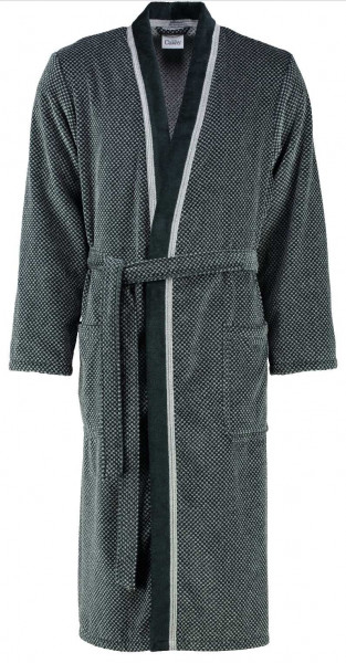 Cawö Herren Bademantel 4839 Kimono silber-schwarz 125cm