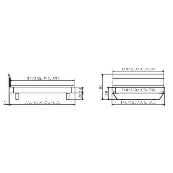 Hasena Fine-Line Syma 18 Slitto Vola Bett